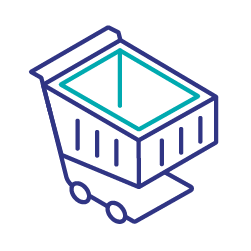 Second party data shopping cart icon